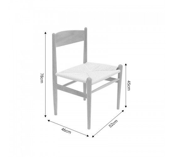 Καρέκλα Conan φυσικό ξύλο oξιάς-έδρα φυσικό σχοινί 52x46x78εκ Υλικό: FRAME SOLID BEECH WOOD- BACK PLYWOOD - ROPE 281-000001