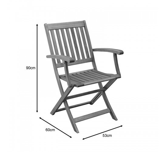 Πολυθρόνα Joter πτυσσόμενη ξύλο ακακίας φυσικό 53x60x90εκ Υλικό: ACACIA 282-000011