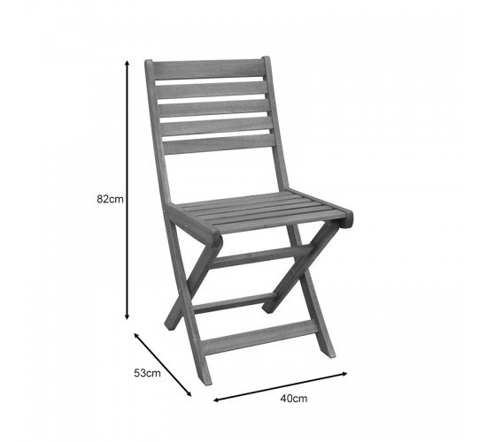 Καρέκλα Fatel πτυσσόμενη ξύλο ακακίας φυσικό 40x53x82εκ Υλικό: ACACIA 282-000017