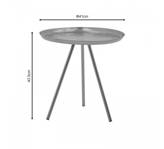 Βοηθητικό τραπέζι Jacksie Inart γκρι-χρυσό μέταλλο Φ41x43.5εκ Υλικό: IRON 287-000015
