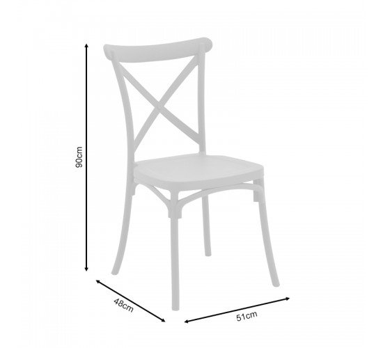 Καρέκλα Crossie pp λευκό 51x48x90εκ Υλικό: PP 292-000007