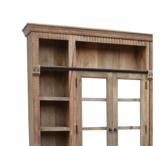 Βιβλιοθήκη Librardy Inart lime wash μασίφ mango ξύλο 247x35x220εκ Υλικό: MANGO WOOD 293-000002