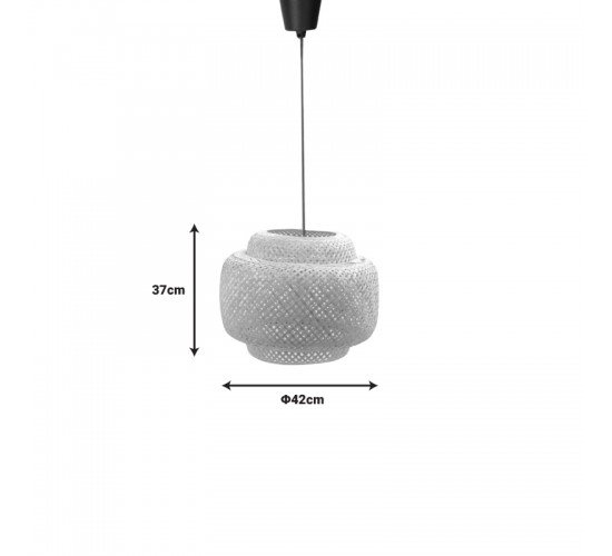 Φωτιστικό οροφής μονόφωτο Forsy Inart Ε27 φυσκό μπαμπού Φ42x180εκ Υλικό: bamboo pendent lamp with cable and E27 299-000004