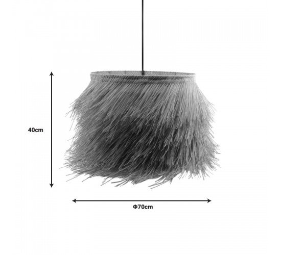 Φωτιστικό οροφής Hairy Inart Ε27 ρατάν σε φυσική απόχρωση Φ70x188εκ Υλικό: rattan pendent lamp with cable and E27 299-000008