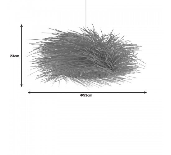 Φωτιστικό οροφής Tradel Inart Ε27 ρατάν σε φυσική απόχρωση Φ53x19εκ Υλικό: rattan pendent lamp with cable and E27 299-000016