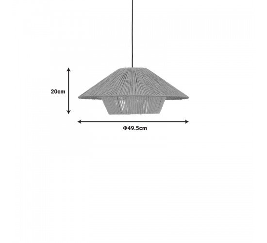 Φωτιστικό οροφής Jarpie Inart Ε27 rope σε φυσική απόχρωση Φ49.5x20εκ Υλικό: rope pendent lamp with cable and E27 299-000024