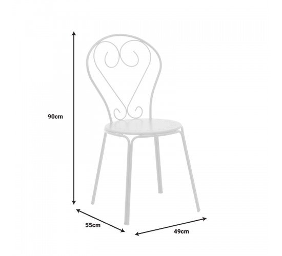 Καρέκλα Chari στοιβαζόμενη λευκό μέταλλο 49x55x90εκ Υλικό: IRON 308-000008