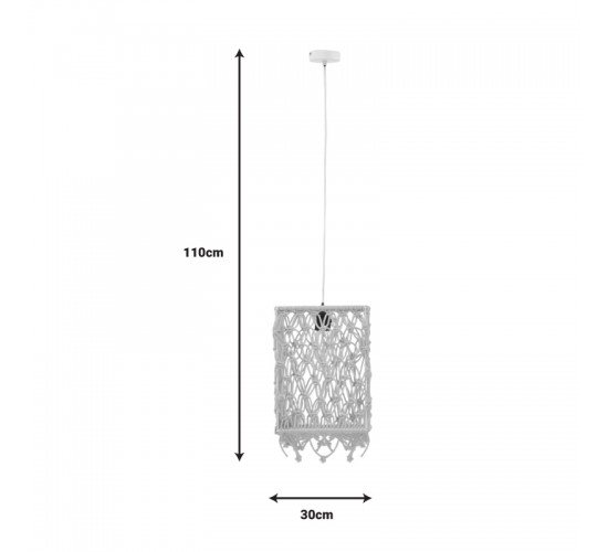 Φωτιστικό οροφής Maton Inart E27 φυσικό 30x22x110εκ Υλικό: MILD STEEL AND MACREME 311-000008