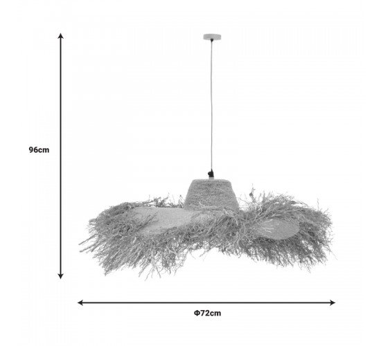 Φωτιστικό οροφής Naloa Inart E27 φυσικό Φ72x96εκ Υλικό: JUTE AND MILD STEEL 311-000011