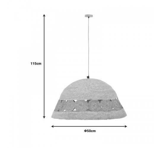 Φωτιστικό οροφής Gervi Inart E27 φυσικό Φ50x110εκ Υλικό: JUTE AND MILD STEEL 311-000016