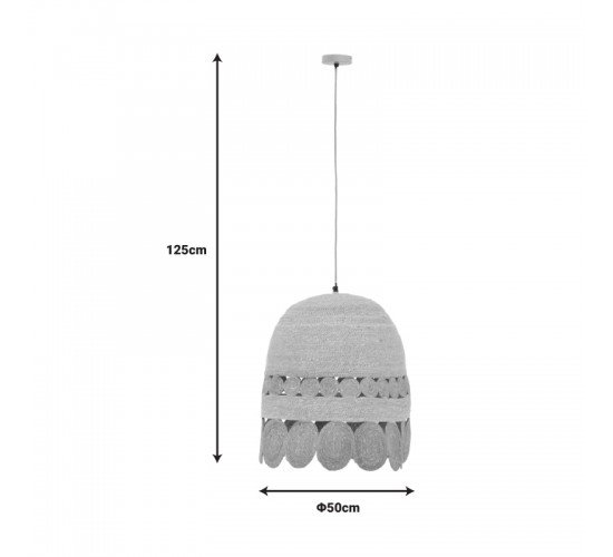 Φωτιστικό οροφής Amide Inart E27 φυσικό Φ50x125εκ Υλικό: JUTE AND MILD STEEL 311-000018