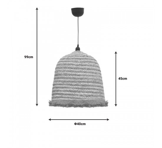 Φωτιστικό οροφής Nolie Inart ψάθινο φυσικό Φ40x99εκ Υλικό: STRAW 313-000030