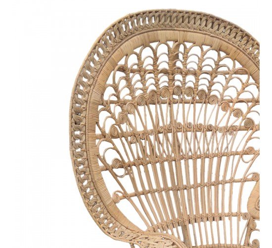 Πολυθρόνα Dorothy Inart με μπεζ μαξιλάρι-φυσικό rattan 115x57x150εκ Υλικό: RATTAN-LASIO 314-000002