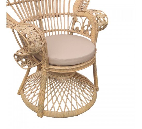 Πολυθρόνα Dorothy Inart με μπεζ μαξιλάρι-φυσικό rattan 115x57x150εκ Υλικό: RATTAN-LASIO 314-000002