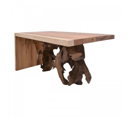 Τραπέζι σαλονιού Cardi Inart καρυδί teak ξύλο 110x60x50εκ Υλικό: SUARWOOD. TEAKROOT 315-000003