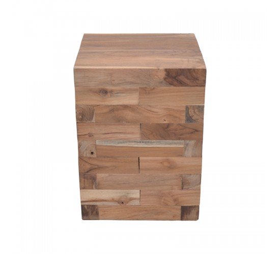 Βοηθητικό τραπέζι Werzy Inart φυσικό μασίφ ξύλο teak 35x35x49εκ Υλικό: TEAKWOOD 315-000009