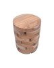 Σκαμπό Shard Inart φυσικό μασίφ ξύλο teak Φ35x45εκ Υλικό: SUARWOOD 315-000017