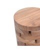 Σκαμπό Shard Inart φυσικό μασίφ ξύλο teak Φ35x45εκ Υλικό: SUARWOOD 315-000017