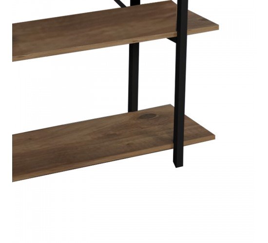 Βιβλιοθήκη Reson oak-μαύρο μελαμίνης 120x34x180εκ Υλικό: MELAMINE 321-000001