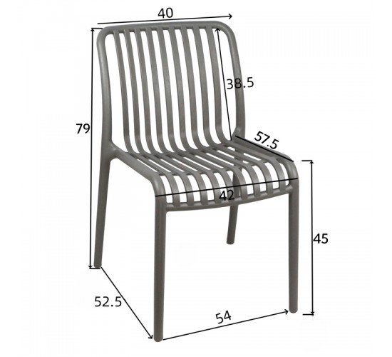 Καρέκλα Zoi pp σε απόχρωση cappucino 42x58x79εκ Υλικό: PP 326-000003