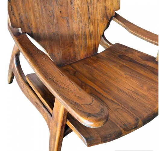 Πολυθρόνα Brazin καρυδί teak ξύλο 72x71x77εκ Υλικό: TEAK WOOD 335-000002