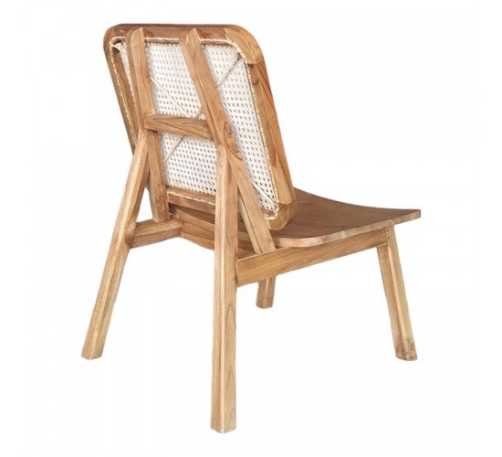 Καρέκλα Viborg φυσικό teak ξύλο-φυσικό rattan 60x75x87εκ Υλικό: TEAK WOOD - RATTAN 335-000003