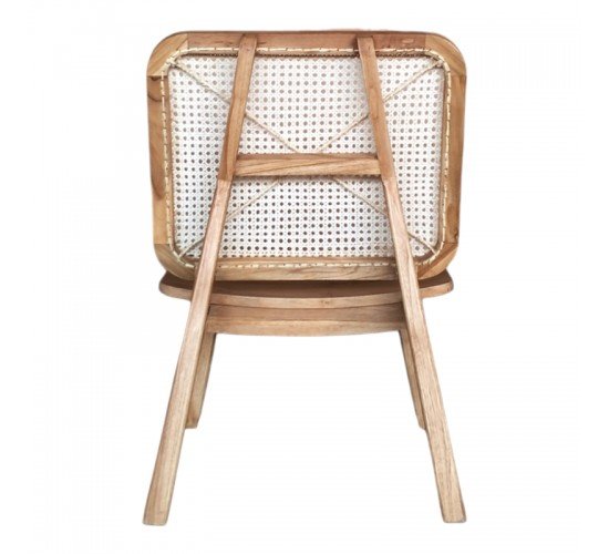 Καρέκλα Viborg φυσικό teak ξύλο-φυσικό rattan 60x75x87εκ Υλικό: TEAK WOOD - RATTAN 335-000003