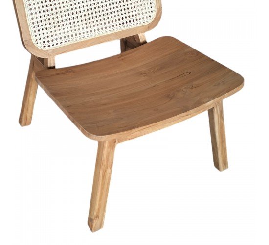 Καρέκλα Viborg φυσικό teak ξύλο-φυσικό rattan 60x75x87εκ Υλικό: TEAK WOOD - RATTAN 335-000003