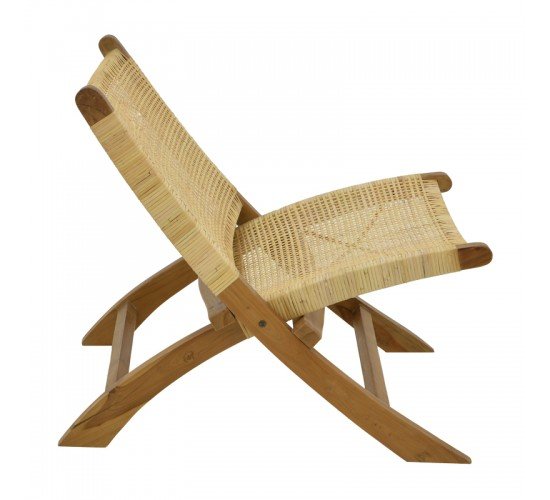 Καρέκλα Jerenze φυσικό teak ξύλο-rattan 65x78x68εκ Υλικό: TEAKWOOD - RATTAN 336-000010