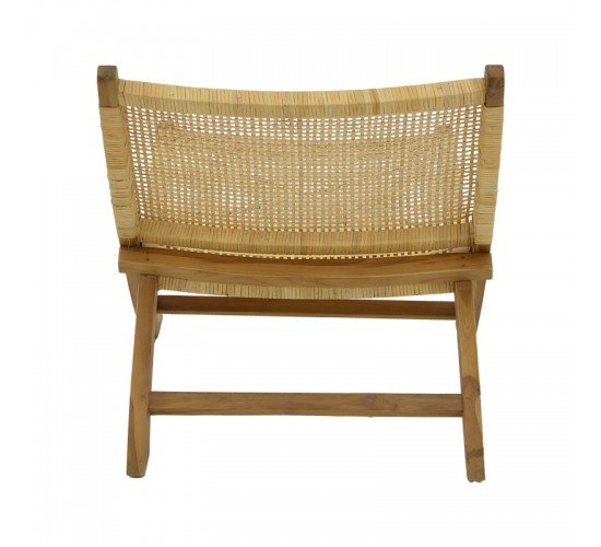 Καρέκλα Jerenze φυσικό teak ξύλο-rattan 65x78x68εκ Υλικό: TEAKWOOD - RATTAN 336-000010