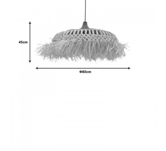 Φωτιστικό οροφής Borobe Inart sisal σε φυσικό χρώμα Φ80x45εκ 339-000001