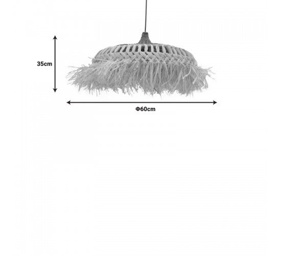 Φωτιστικό οροφής Borobe Inart sisal σε φυσικό χρώμα Φ60x35εκ 339-000002