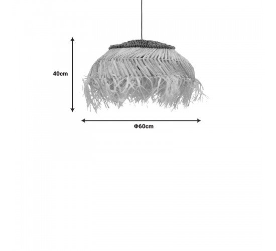 Φωτιστικό οροφής Hengiole Inart sisal σε φυσικό-μαύρο χρώμα Φ60x40εκ 339-000006