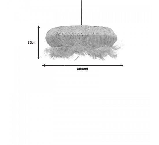 Φωτιστικό οροφής Coanze Inart abaca ξύλο σε φυσικό χρώμα Φ65x35εκ Υλικό: ABACA 339-000013