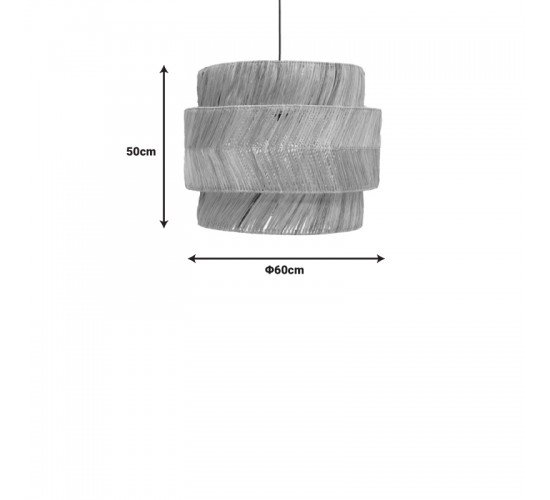 Φωτιστικό οροφής Zeniole Inart abaca σε φυσικό χρώμα Φ60x50εκ Υλικό: ABACA 339-000016