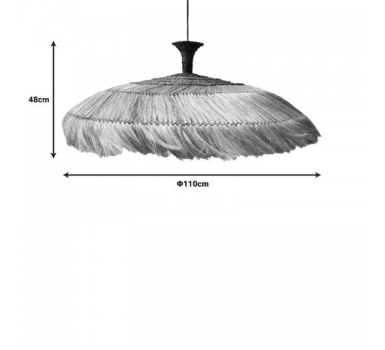 Φωτιστικό οροφής Leonire Inart abaca σε φυσικό χρώμα Φ110x48εκ Υλικό: ABACA 339-000017