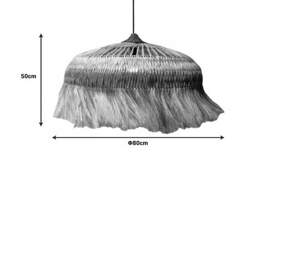 Φωτιστικό οροφής Garrie Inart abaca σε φυσικό χρώμα Φ80x50εκ Υλικό: ABACA 339-000020