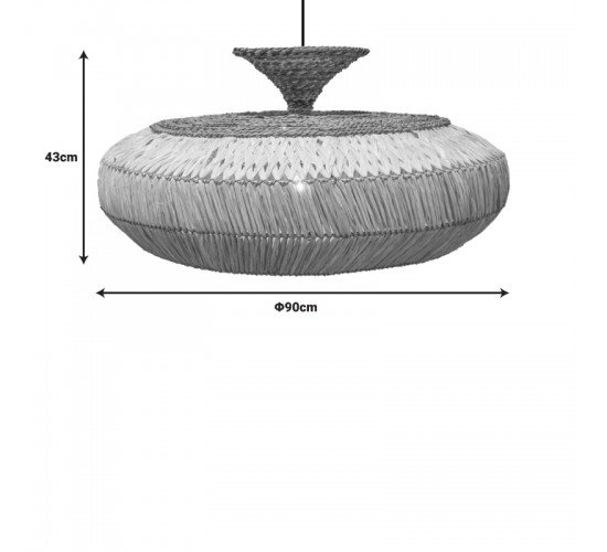 Φωτιστικό οροφής Lafrene Inart sisal σε φυσικό χρώμα Φ90x43εκ Υλικό: SISAL 339-000022