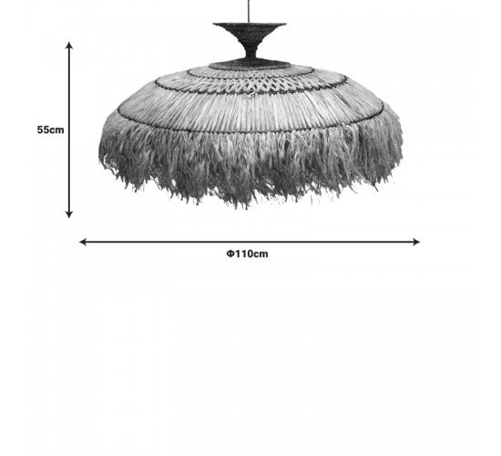 Φωτιστικό οροφής Preliere Inart sisal σε φυσικό χρώμα Φ110x55εκ Υλικό: SISAL 339-000023