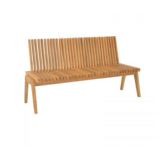 Παγκάκι Jey teak ξύλο σε φυσική απόχρωση 120x45x40εκ Υλικό: TEAK WOOD 340-000017