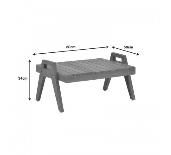 Τραπέζι Kally teak ξύλο σε φυσική απόχρωση 60x50x34εκ Υλικό: TEAK WOOD 340-000023