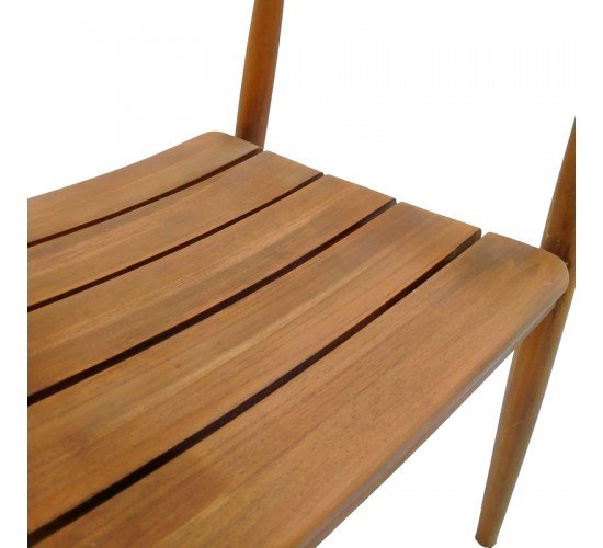 Πολυθρόνα Noody teak ξύλο σε φυσική απόχρωση 62x55x75εκ Υλικό: TEAK WOOD 343-000001