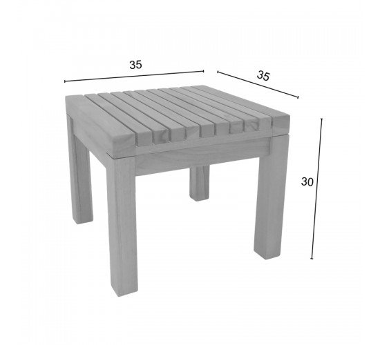 Τραπέζι παραλίας Poly teak ξύλο σε φυσική απόχρωση 35x35x30εκ Υλικό: TEAK WOOD 343-000009