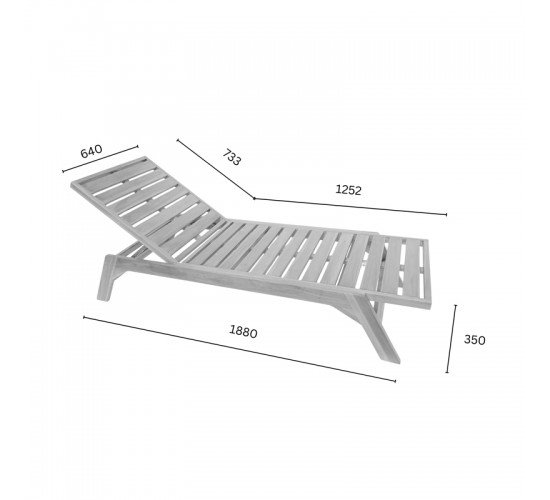 Ξαπλώστρα Melop teak ξύλο σε φυσική απόχρωση 200x70x35εκ Υλικό: TEAK WOOD 343-000014