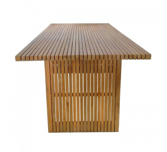 Τραπέζι Zibra teak ξύλο σε φυσική απόχρωση 220x100x75εκ Υλικό: TEAK WOOD 343-000024