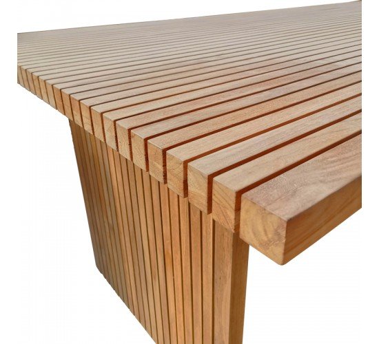 Τραπέζι Zibra teak ξύλο σε φυσική απόχρωση 220x100x75εκ Υλικό: TEAK WOOD 343-000024