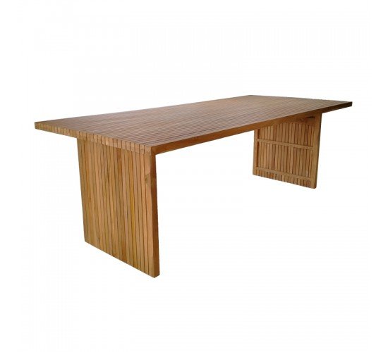 Τραπέζι Zibra teak ξύλο σε φυσική απόχρωση 220x100x75εκ Υλικό: TEAK WOOD 343-000024