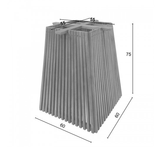 Βάση Τραπεζιού Darius mindi ξύλο σε φυσική απόχρωση 60x60x75εκ Υλικό: MINDI WOOD 343-000033