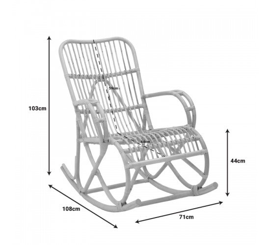 Κουνιστή πολυθρόνα Cormeny rattan pe σε φυσική απόχρωση 108x71x103εκ Υλικό: RATTAN PE - 344-000004