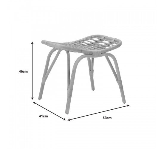 Σκαμπό Vrebor rattan pe σε φυσική απόχρωση 53x41x46εκ Υλικό: RATTAN PE 344-000009